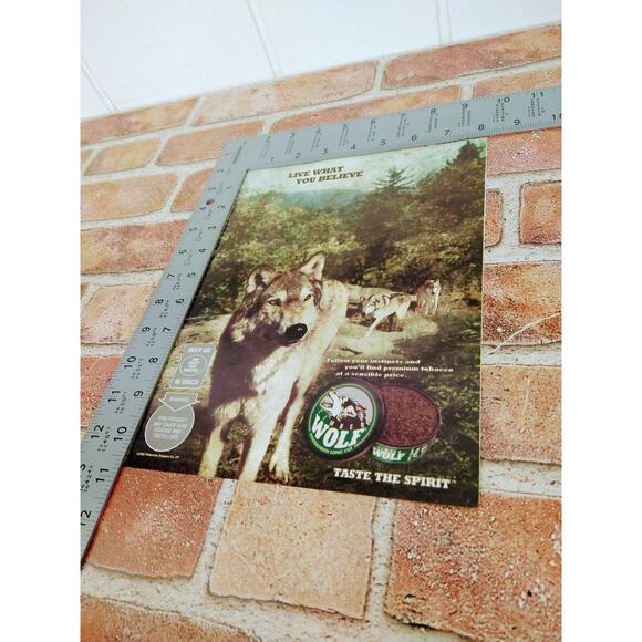 2002 Wolf Chewing Tobacco Print Ad Pack of Wolves Forest Taste the Spirit Quote - Picture 4 of 9